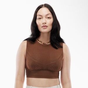 Aritzia Babaton Brown Pointelle Tank Top